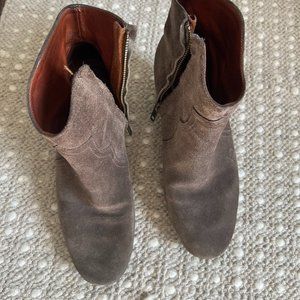 ** Isabel Marant Dicker Distressed Suede Booties - 39 **